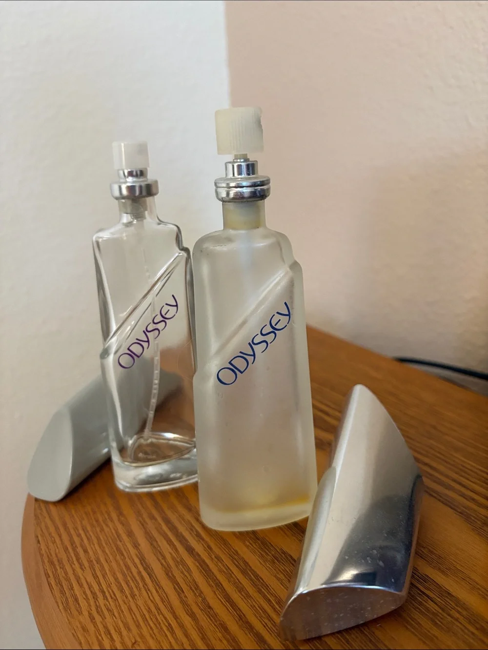 Vintage Avon Odyssey frosted and clear empty bottles